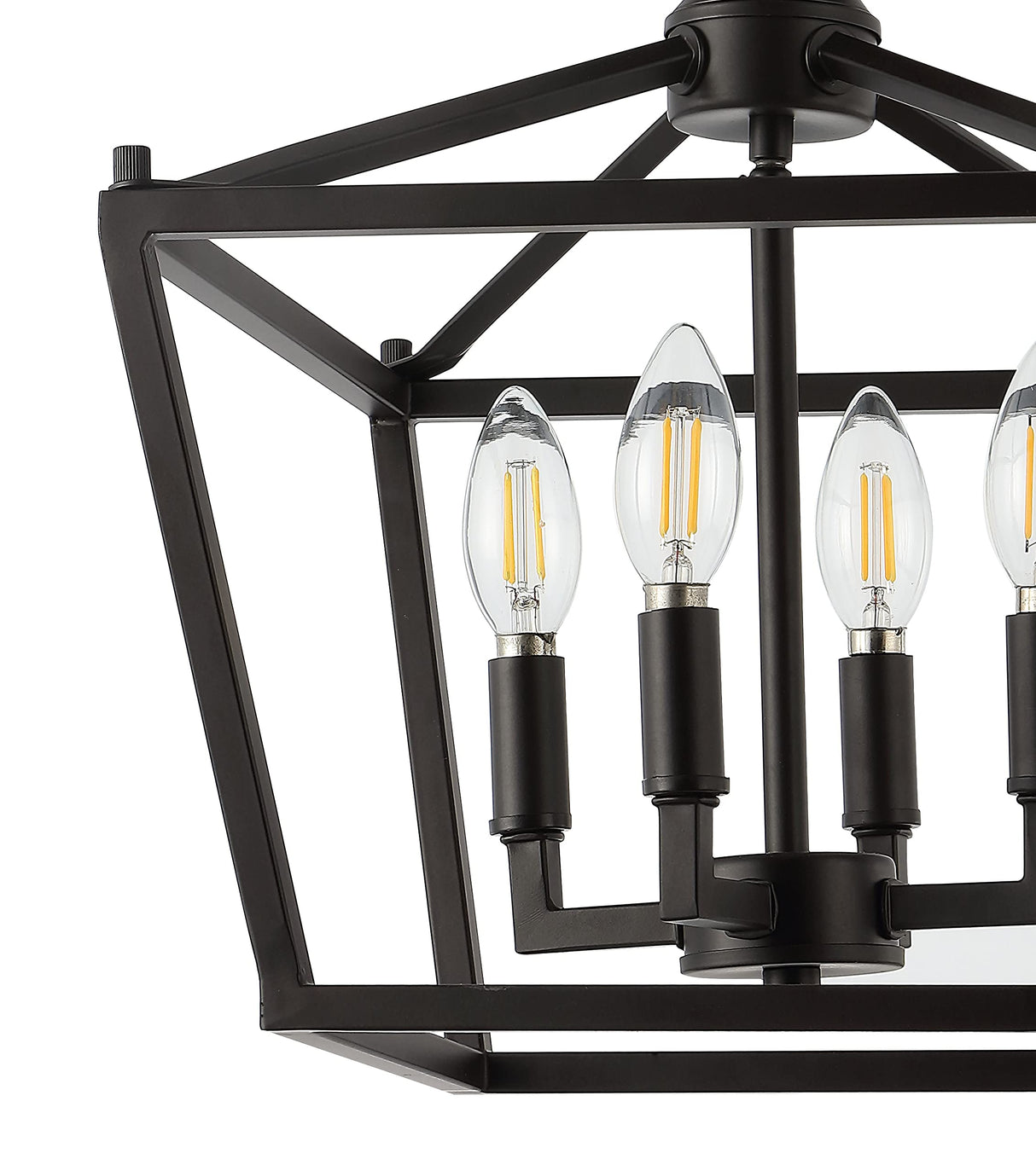 JONATHAN Y JYL7610A Plains Mini Lantern 12" 4-Light Iron Modern Farmhouse LED Flush Mount, Rustic, Industrial, Dimmable, 2700K Cozy Warm Light Kitchen, Hallway, Bathroom, Stairwell, Oil Rubbed Bronze JONATHAN Y