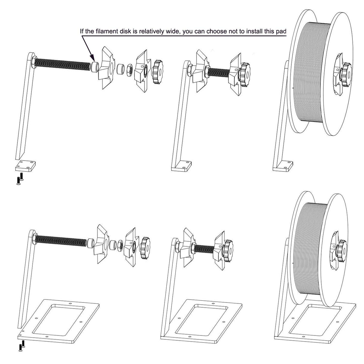 Zeberoxyz 3D Printer Filament Holder Rotate Spool with Base Filament Mount Rack Bracket Used for TPU/PLA/ABS/Nylon/Wood 3D Printing Material-Not included Filament (Rotate Spool with Base) Zeberoxyz