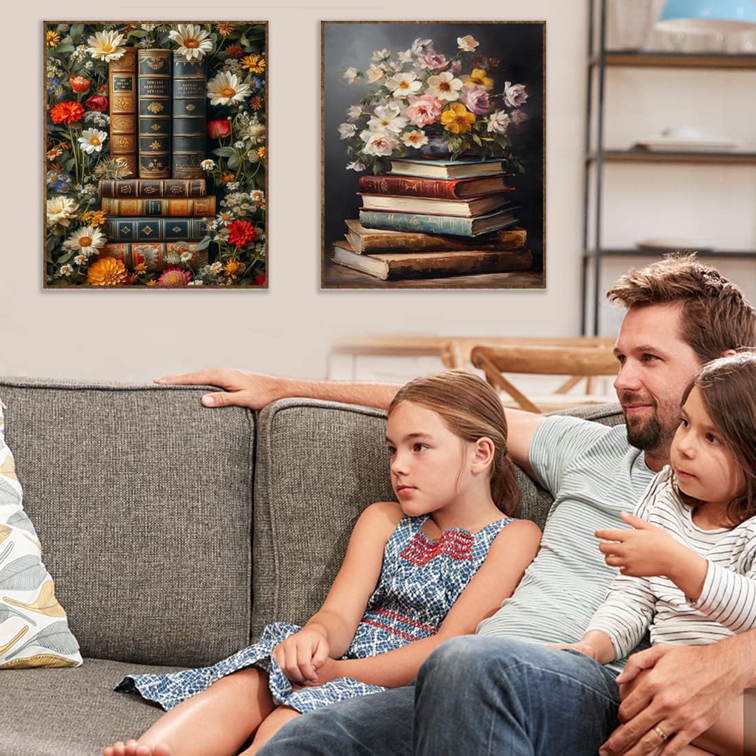 4 Pack Book Flower Diamond Art Kits for Adults Beginners,Full Round Drill DIY Diamond Painting Kits,Paint by Diamonds Dot Gem Art Crystal Easy,Home Wall Decor 12X16Inch Tiwabb