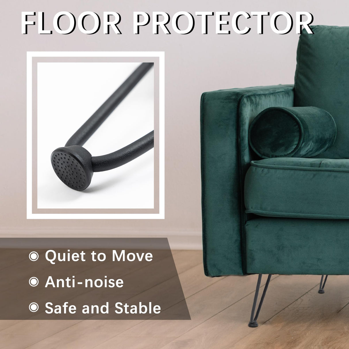 Thanaddo 8" Hairpin Furniture Legs 4PCS, Heavy Duty Solid Steel 2 Rod Furniture Legs with 2 Sizes Screws and 4pcs Floor Protectors for Nightstand, Cabinet, Bench Chair, Coffee Table, Desk, etc, Black Thanaddo