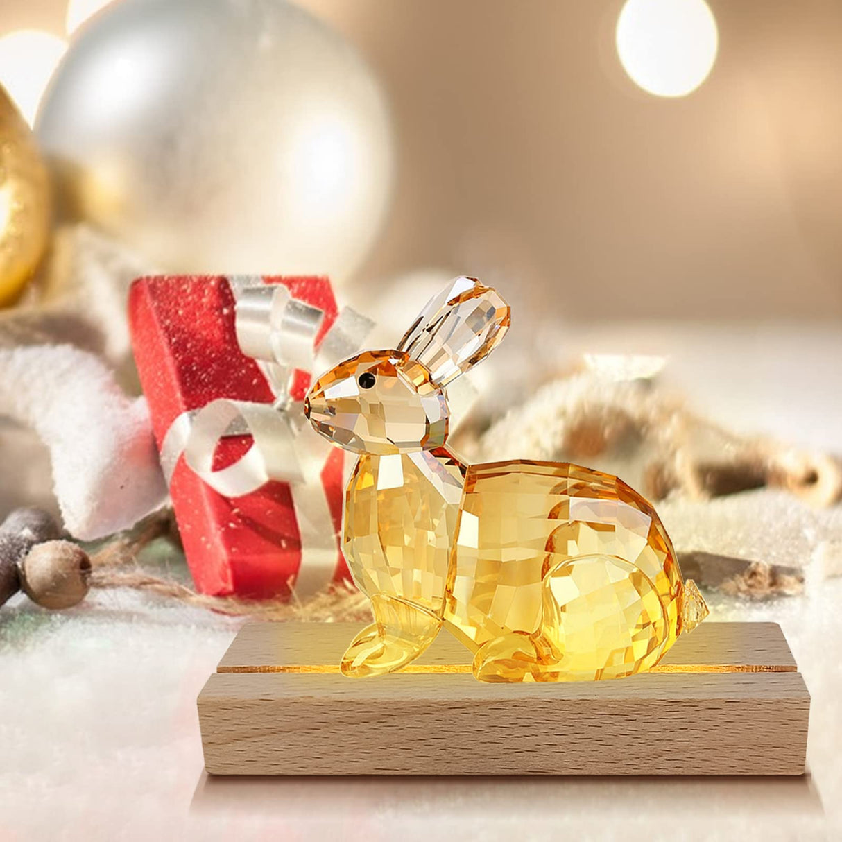 Aepiraza Wooden Rectangle Light Base, 4.3" Warm Light Display Stand Rectangle Led Lights Display Base Wooden Lighted Base Stand Warm Light Base for Glass Art Christmas Birthday Gifts (2Pcs) Aepiraza