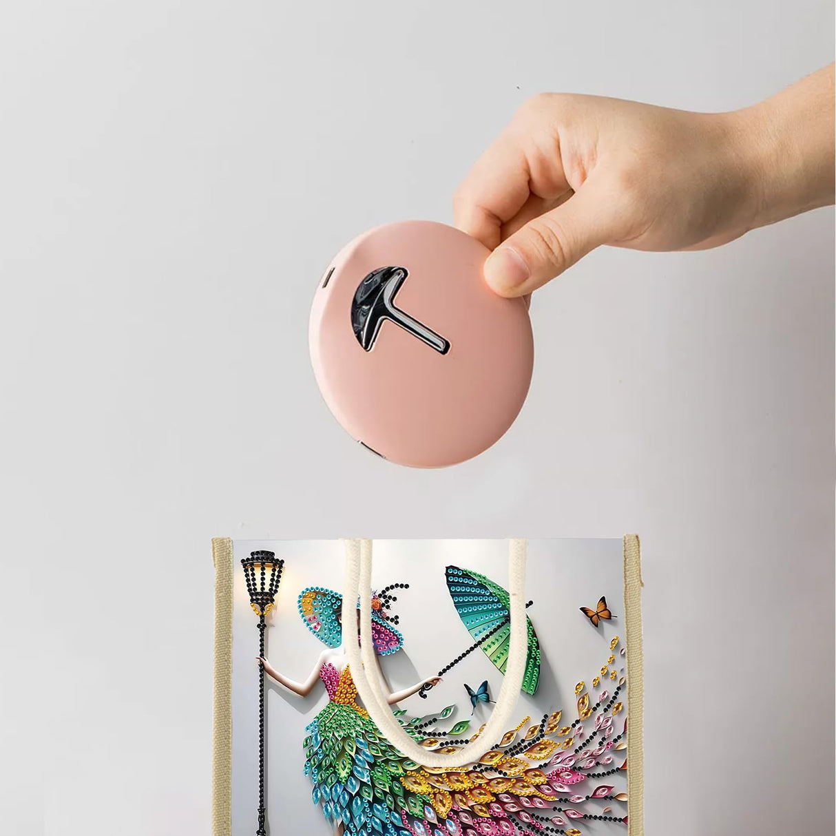 JZHYOAN DIY Diomand Art Tote Bags Kits,Diamond Painting Canvas Tote Bags for Adults, Portable Book Storage, Reusable Grocery Hand Storage Reusable Grocery Bag Canvas Gift Bags for DIY JZHYOAN