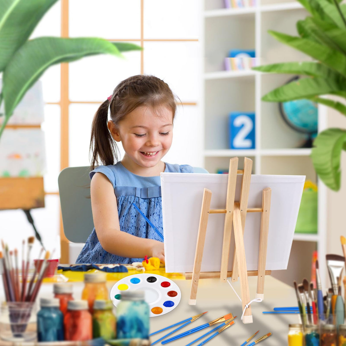 3 Pack 16 Inch Wood Easels, Easel Stand for Painting Canvases, Art, and Crafts, Tripod, Painting Party Easel, Kids Student Tabletop Easels for Painting, Portable Canvas Photo Picture Sign Holder AROIC