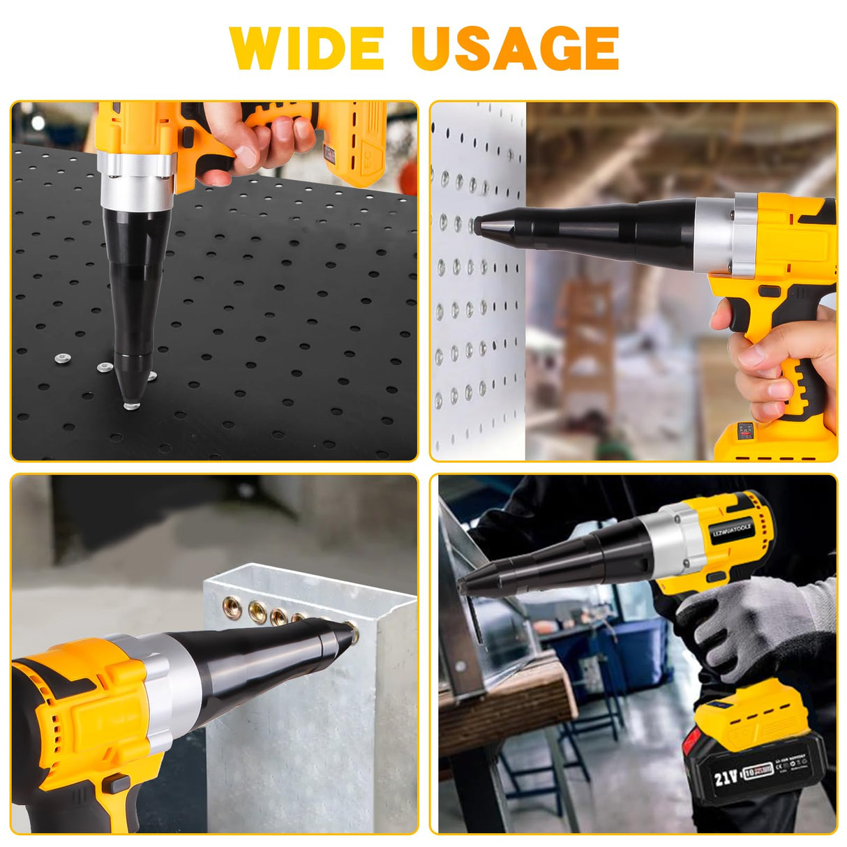 Lezwuatoolz Cordless Rivet Gun Tool Compatible with Dewalt 20V Max Battery(No Battery), Brushless Electric Automatic Rivet Gun for Rivets 1/8'', 5/32'', 3/16", for Metal, Plastic and Leather Lezwuatoolz