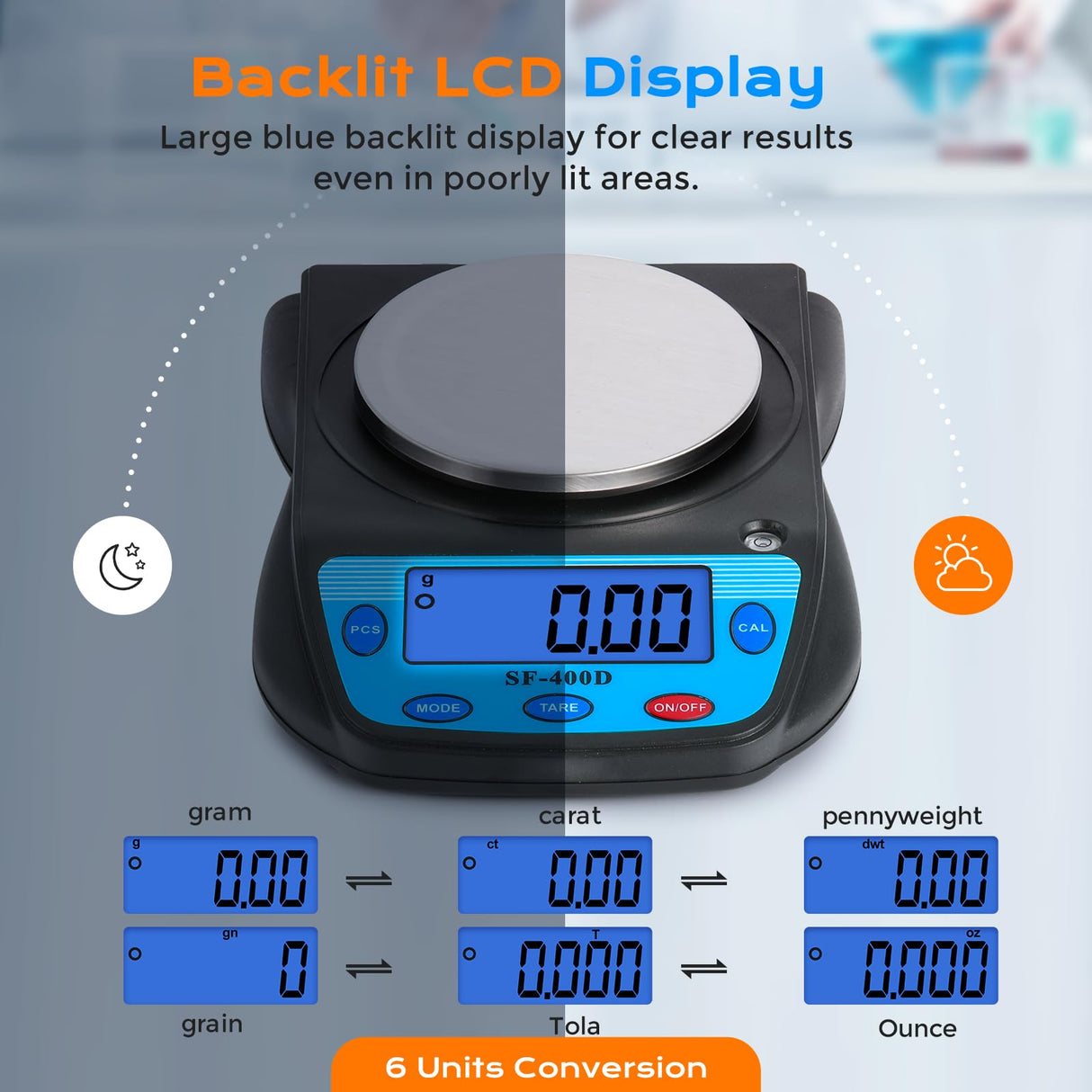 Bonvoisin Digital Lab Scale 600g x 0.01g Precision Electronic Scale LCD Display Analytical Balance Jewelry Scale Scientific Scale 0.01g Accuracy Bonvoisin