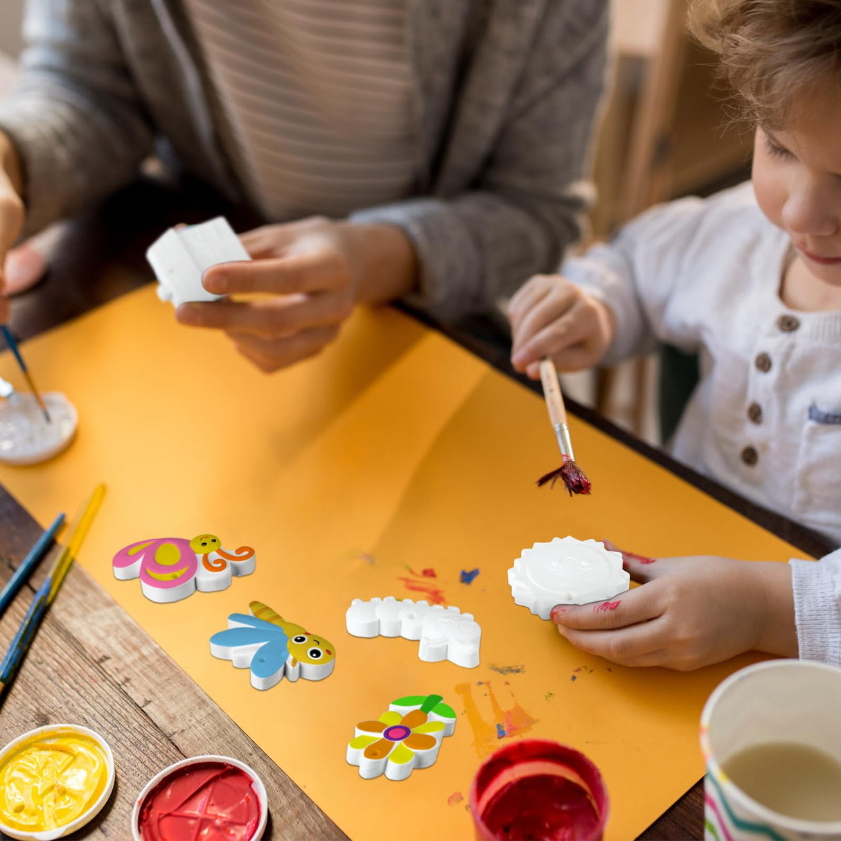 Seenelling 24 Sets Ceramics to Paint Kids Arts and Crafts Painting Kit Unpainted Plaster Statues Paint Your Own Ceramics DIY Paintable Plaster Figurines for Boys Girls Party Decor (Classic) Seenelling