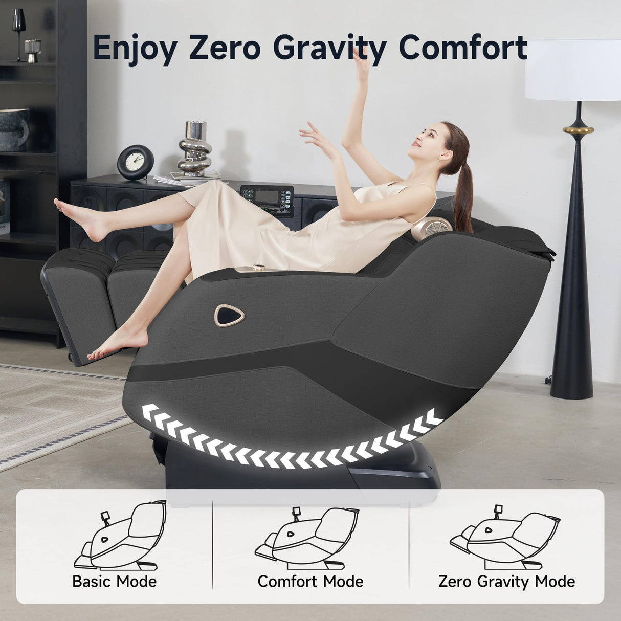 Real Relax 4D SL Track Massage Chair Full Body and Recliner with Zero Gravity, Bluetooth Speaker, Thai Stretch, Heating, Foot Massage and Shortcut Button, PS5100 Black Real Relax