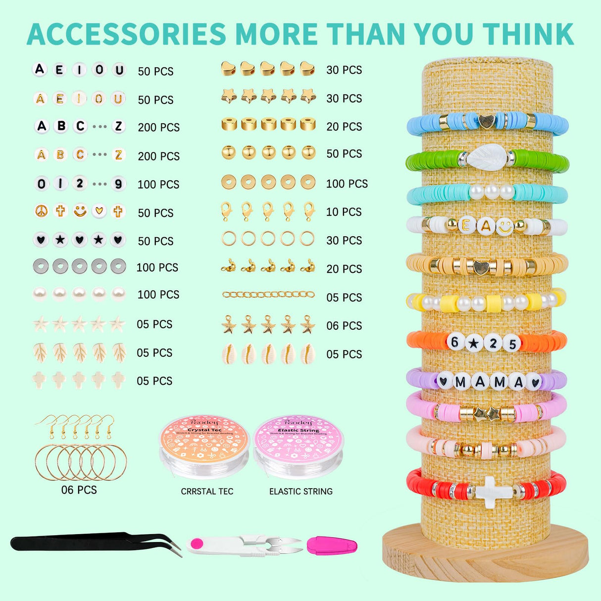 Friendship Bracelet Kit, 14,000pcs 48 Colors Bracelet Making Kit Clay Beads with Number Letter Bead Set Concert Merch Arts and Crafts Gifts for Kids Adults Teen Girls Jewelry Making Supplies Sistenia