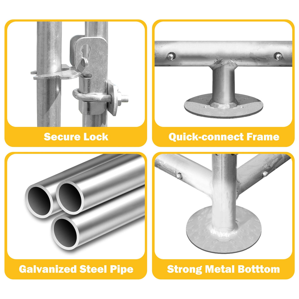 Large Chicken Coop Metal Chicken Runs for Yard with Cover Outdoor Pet Pens Poultry Cage Duck Rabbit House Backyard Use (13'Lx10'Wx6.6'H) HEASON