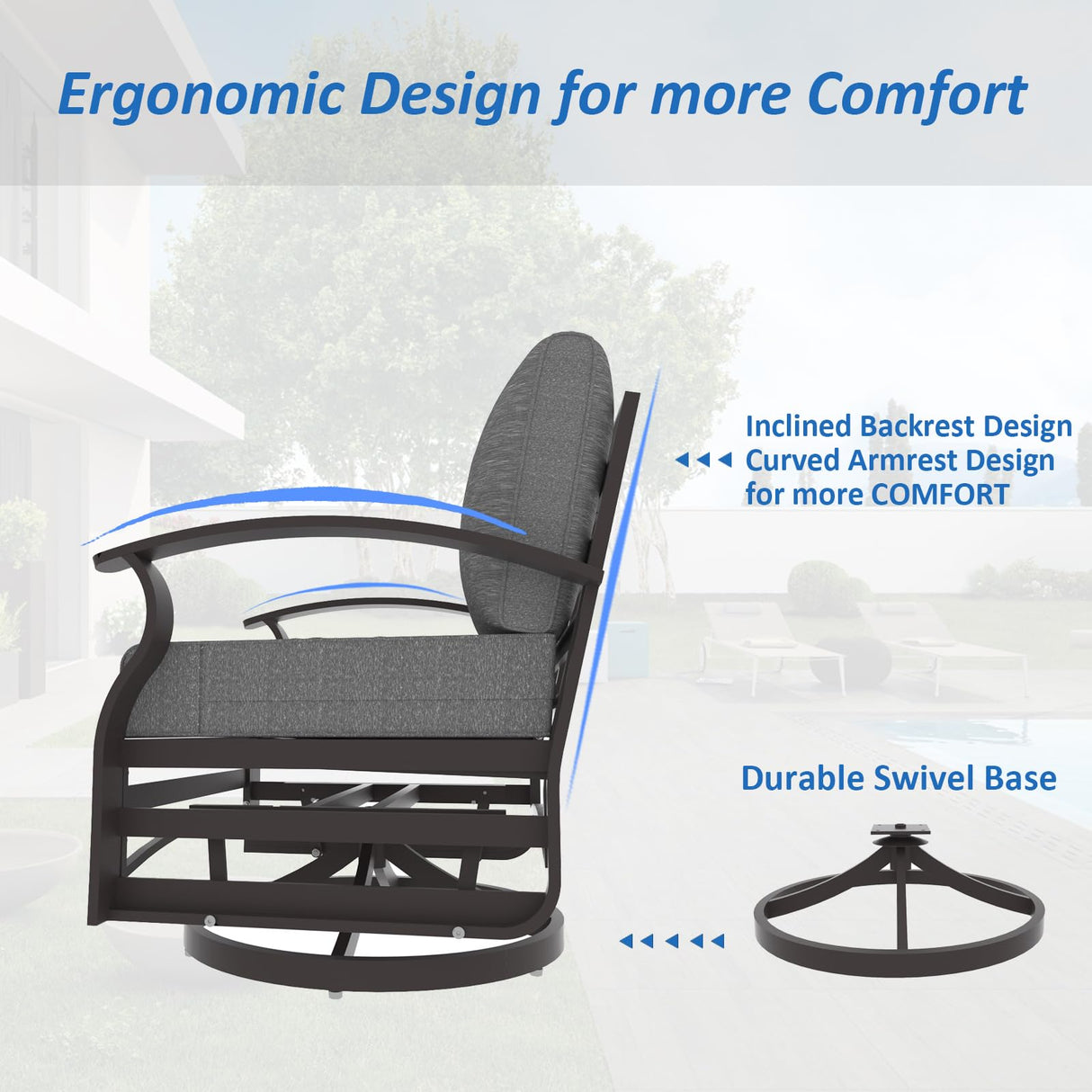 ALAULM Aluminum Patio Furniture Set with Propane Fire Pit Table 9-seat Metal Outdoor Furniture w/Fire Pit Patio Sectional w/5.1" Cushions for Patio, Backyard, Poolside-Grey ALAULM