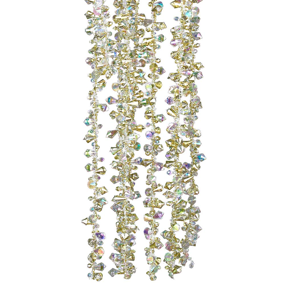 Kurt Adler H2086GO Gold And Irridescent Bead Christmas Tree Garland (9 Feet) Kurt S. Adler