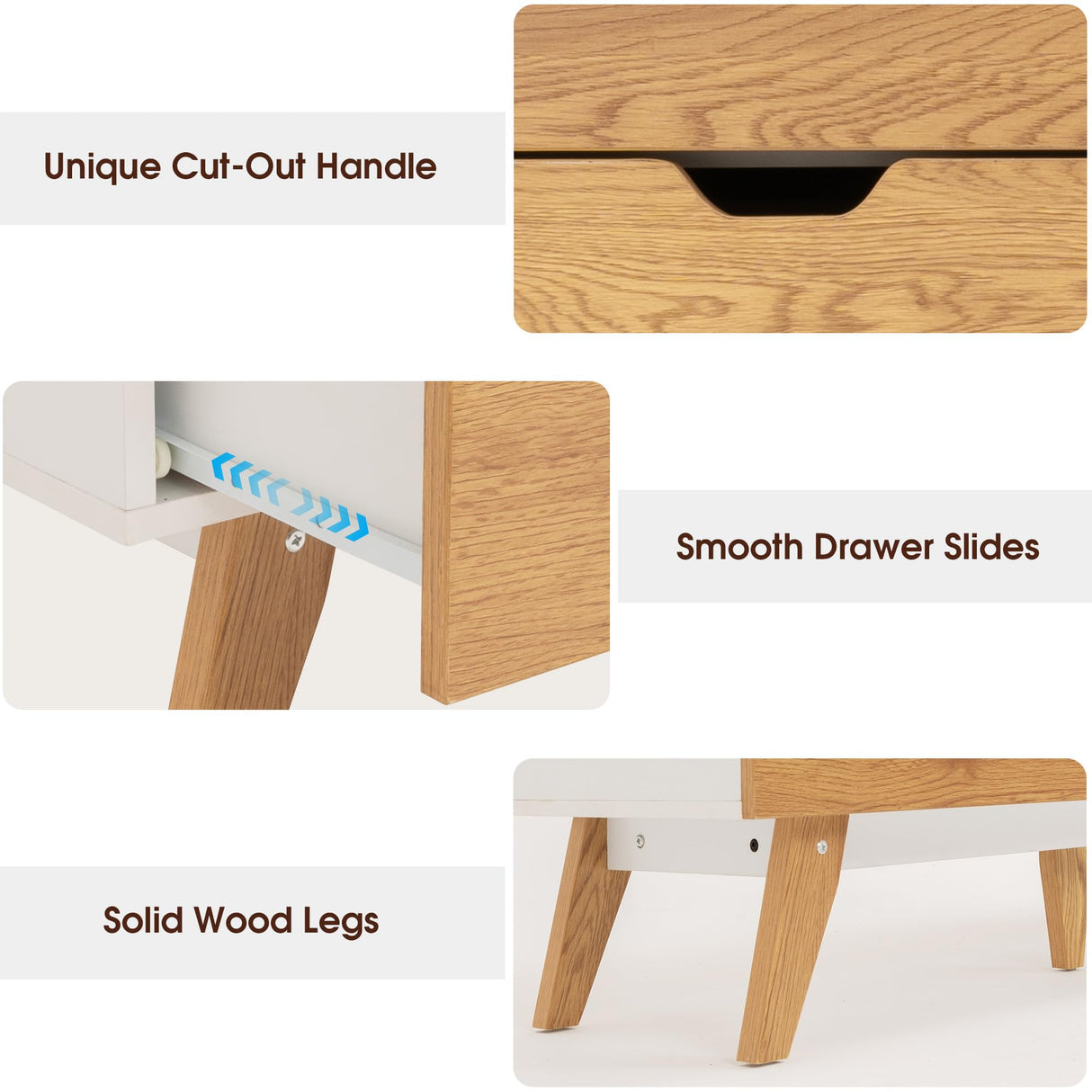 EazeHome Dresser for Bedroom with 6 Drawers, Rustic Brown Modern Wide Chest of Drawers, Large Wooden Storage Organizer for Living Room, Hallway, Entryway EazeHome