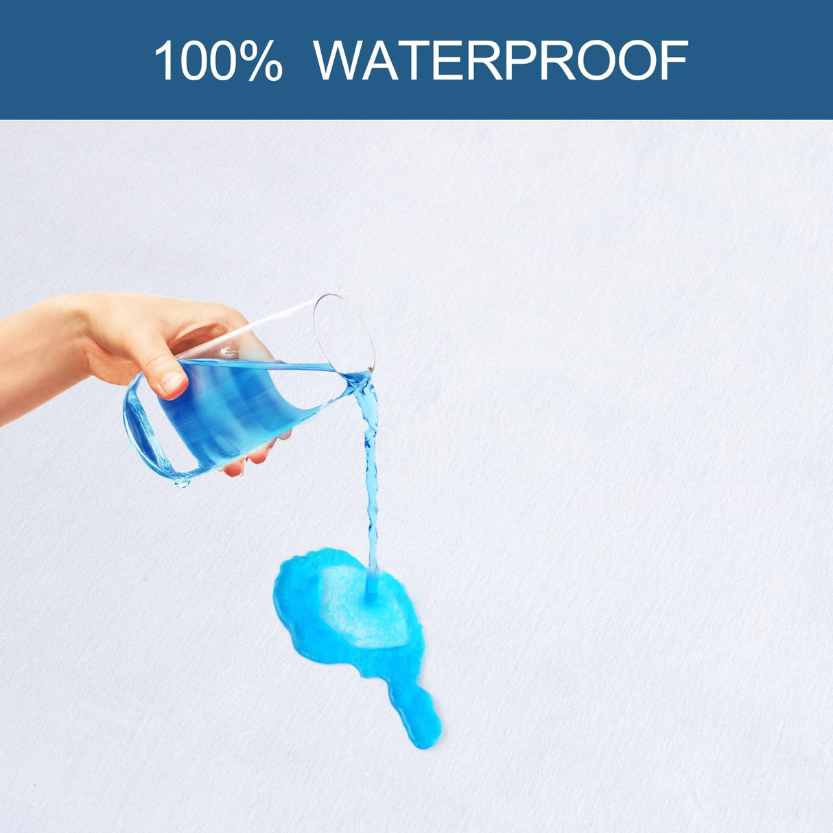 SPRINGSPIRIT Queen Mattress Protector, Queen Size Mattress Cover Protector Waterproof with Deep Pocket up to 14’’, Queen Size Bed, Noiseless & Skin-Friendly Queen Fitted Sheet Only, White SPRINGSPIRIT