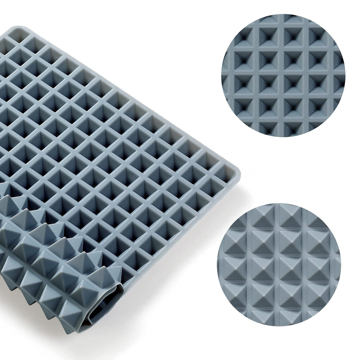 To encounter 8 in 1 Silicone Baking Set - 6 Silicone Molds - 2 Silicone Baking Mat, Nonstick Cookie Sheet, Cake Muffin Bread Pan with Grips and Metal Reinforced Frame More Strength, Light Grey To encounter