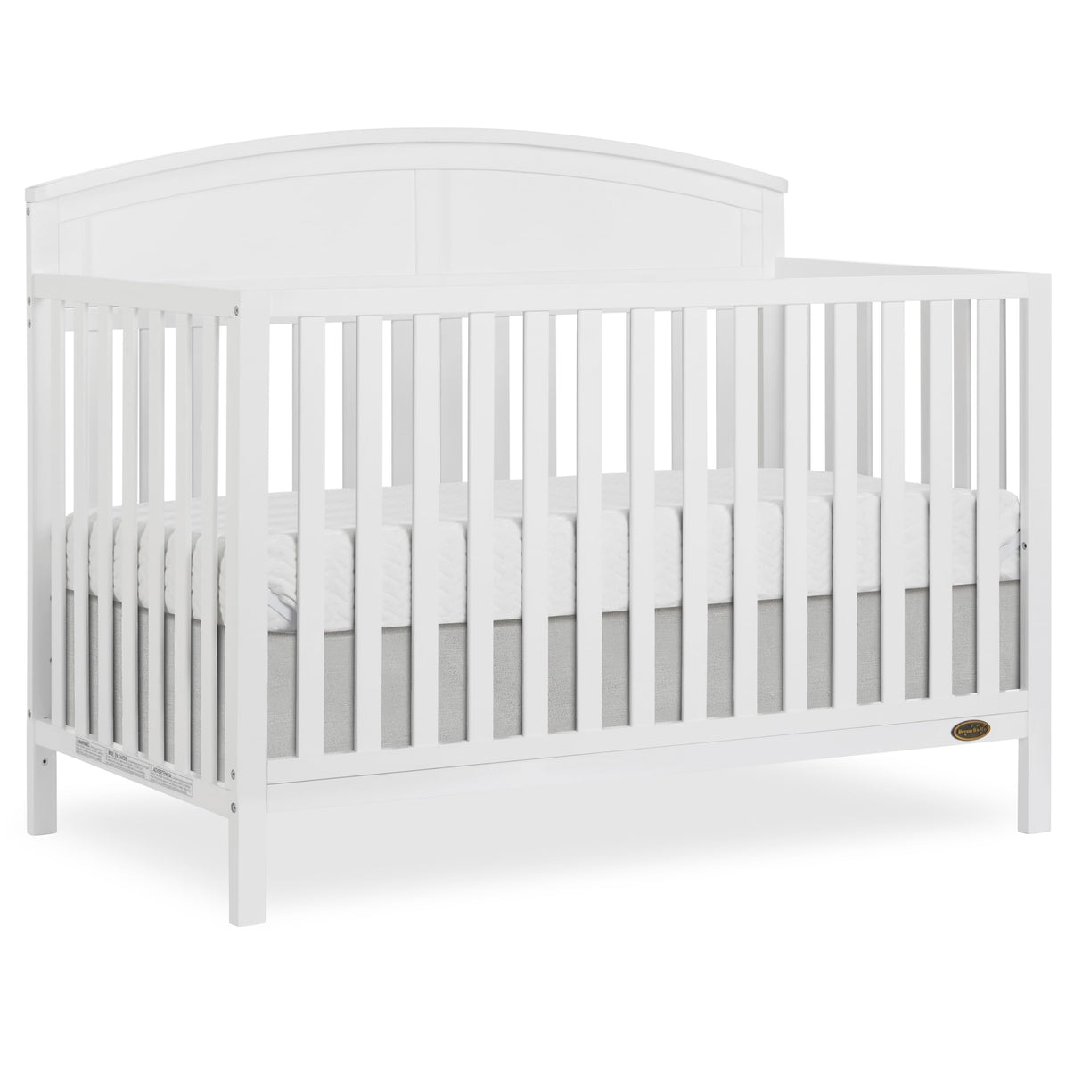 EVOLUR Dream On Me Storybrooke 5 in 1 Convertible Crib in White, JPMA & Greenguard Gold Certified,Built of Sustainable Pinewood, 3 Mattress Height Settings, Non-Toxic Water-Based Paint Finish Dream On Me