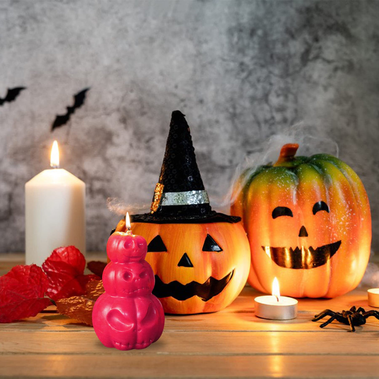 3D Pumpkin Candle Mold Halloween Resin Casting Silicone Mold for DIY Aromatherapy Candles Wax Plaster Polymer Clay Decoration ZAKVOOR