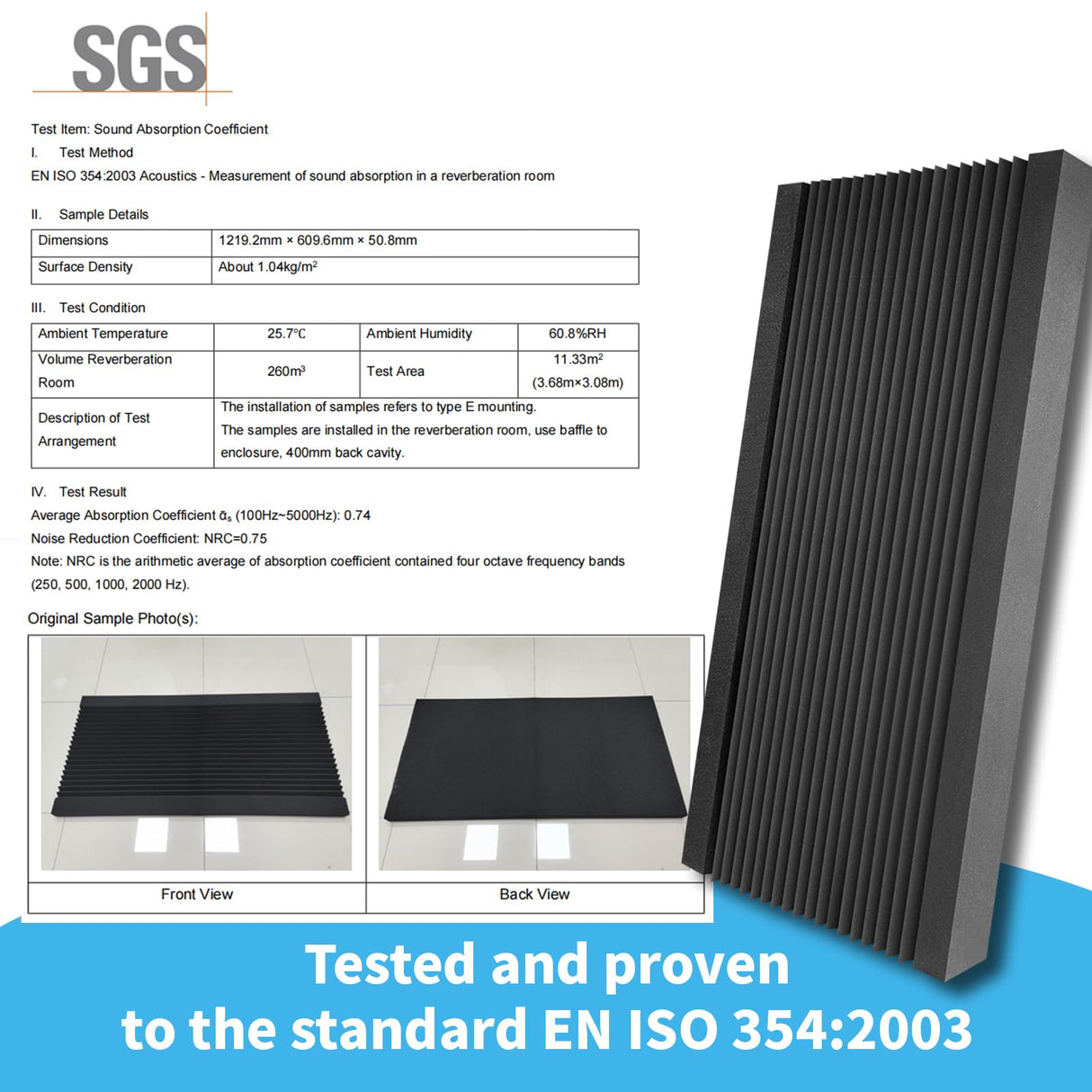 Art3d 4-Pack Wedge Design Acoustic Foam Panels, 48" x 24" x 2" High-Density Soundproof Foam Wall Panels for Wall, Ceiling, Quick-Recovery Noise Dampening Panels for Office, Studio and Home Art3d