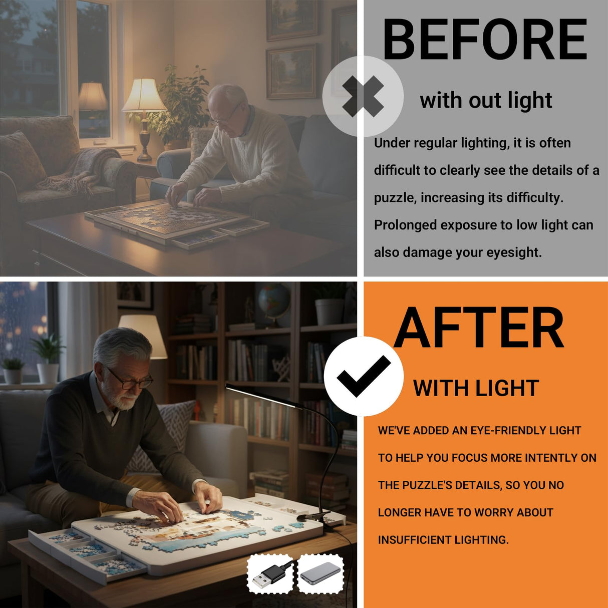 1500 Pieces Rotating Puzzle Board with 6 Drawers and Cover 35"x26"Portable Spinning Plastic with Rotating & Tilting Jigsaw Puzzle Table for Adults Gift for mom