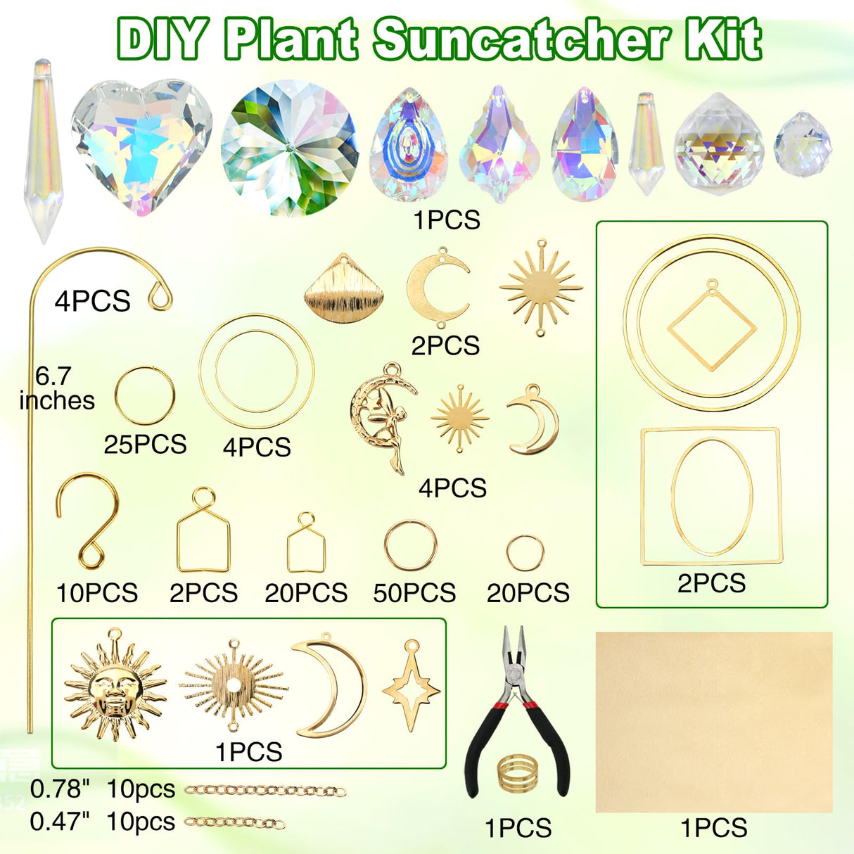 DIY Sun Catcher Kits for Adults, 260 pcs Crystal Suncatchers Making Suppliers for Garden Plant Windows Hanging Art and Crafts for Women Valentines Mother's Day Birthday Gifts Home Decor HYBEADS