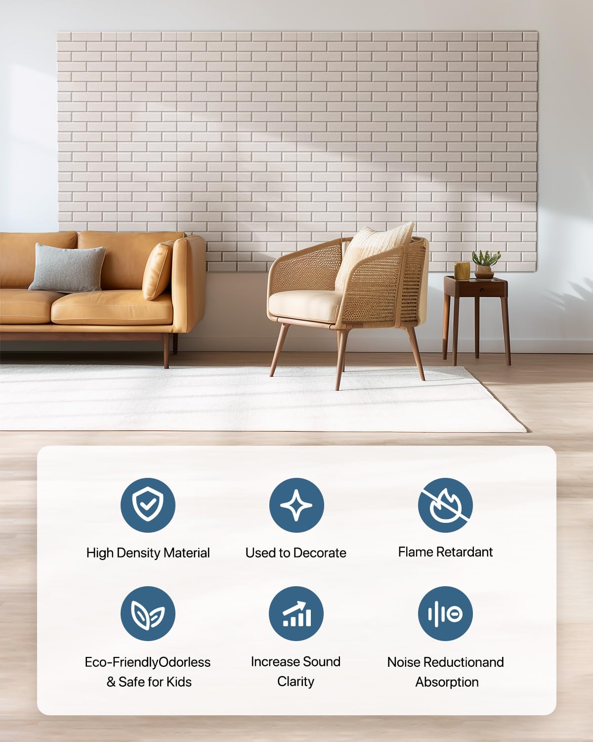 Soundproof Wall Panels, Kuchoow Sound Proof Panels for Walls, 12 Pack High Density Acoustic Panels Sound Absorbing Self-Adhesive, Acoustic Wall Panels for Walls Door Ceiling 12" X 12" X 0.4" Beige Kuchoow