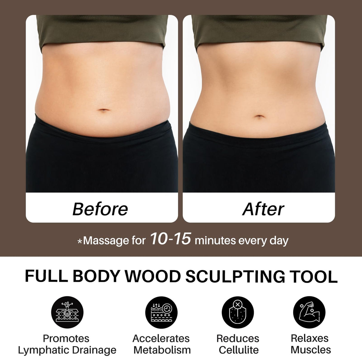 Olaemuo Wood Therapy Massage Tools for Belly Fat, Wooden Massage Body Brush for Cellulite Remover, Cellulite Lymphatic Drainage Massager for Body Shaping, Maderoterapia Kit for Muscle Pain Relief Olaemuo