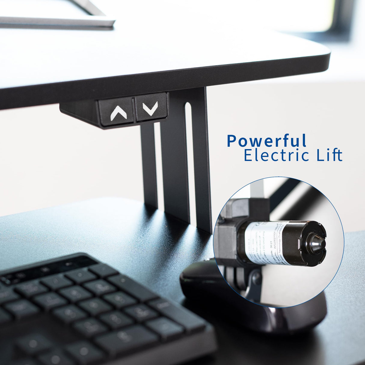 VIVO 36 inch Electric Motor Desk Converter, Height Adjustable Riser, Sit to Stand Dual Monitor and Laptop Workstation with Wide Keyboard Tray, Black, DESK-VE36B VIVO