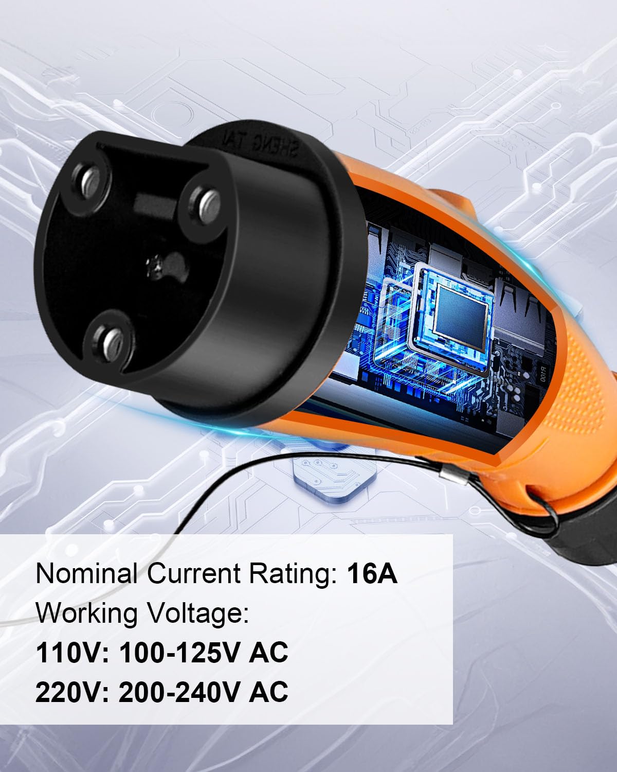 10FT EV Car Charging Cable Compatible with Golf Carts EV Power Cable Y-30 220V US Plug HZSIFU