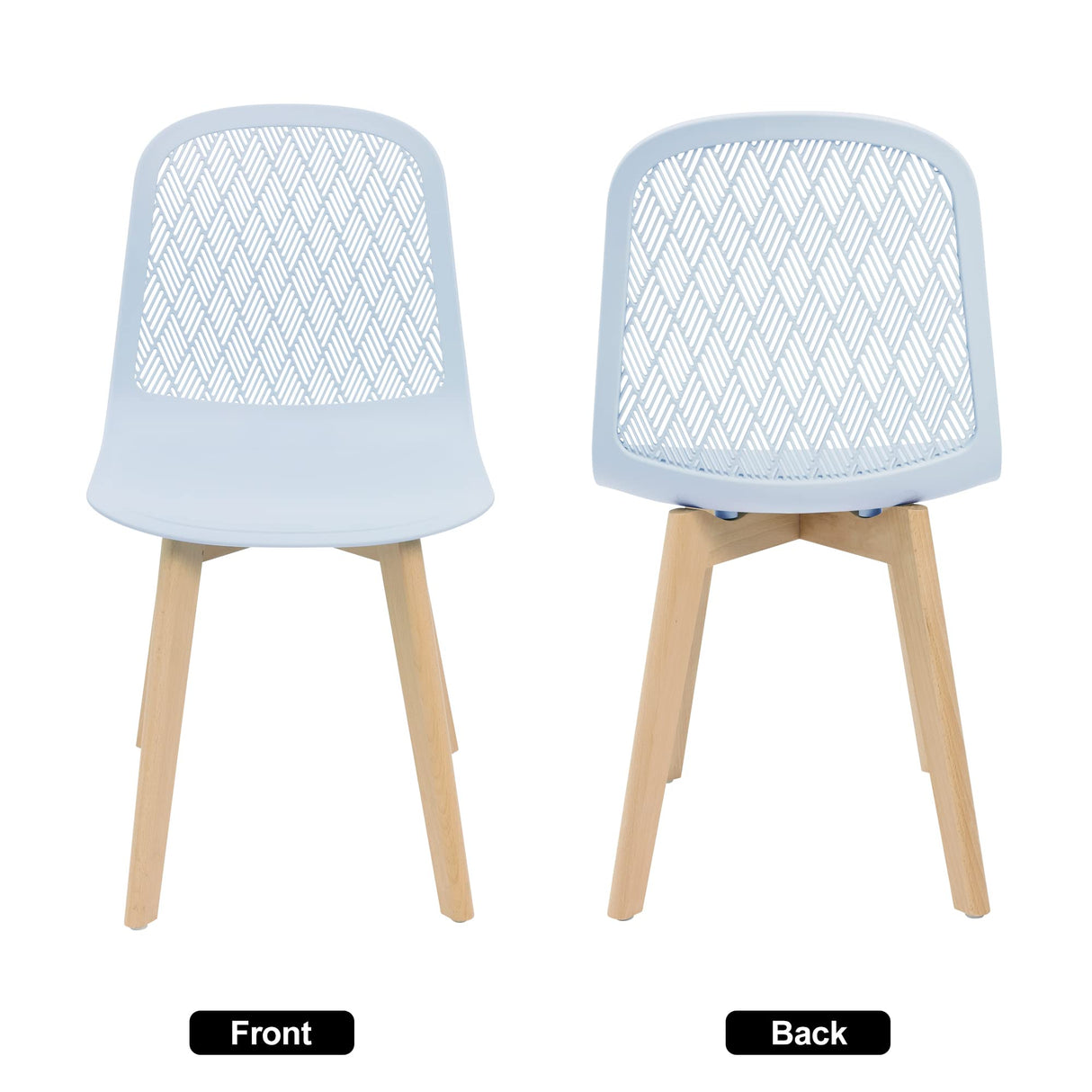 KM Legend Armless Modern Chairs with Wood Legs for Living, Bedroom, Kitchen,Dining,Lounge Waiting Room, Restaurants, Cafes, Set of 4… KM Legend