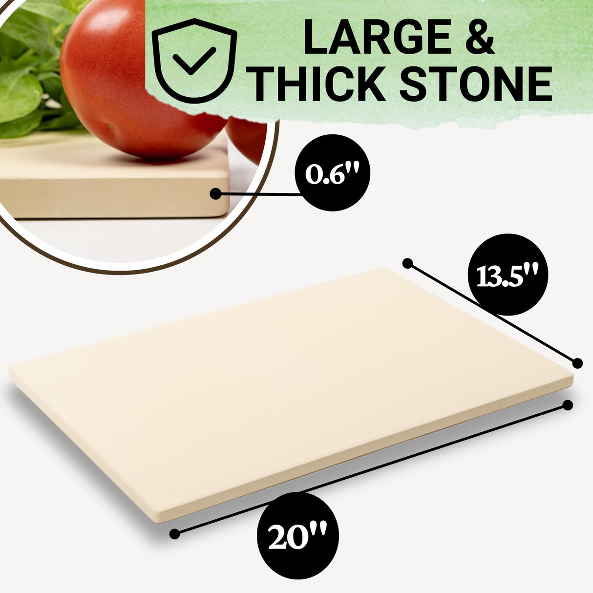 Large Pizza Stone for Oven 20 inch - Baking Stone for Bread, with Baking Mat and Dough Cutter - Rectangle Pizza Grill Stones - 20" x 13.5" Rectangular Thick Heavy Duty Ritual Life