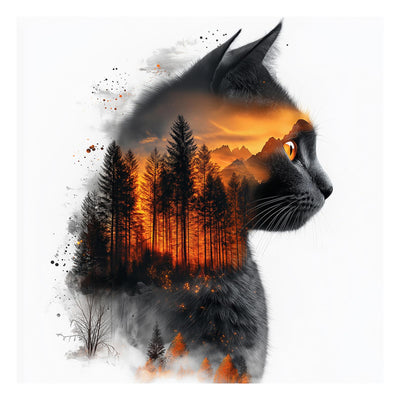 AMORARS Cat Diamond Painting Kit for Adults, 5D Forest Cat Diamond Art for Beginners - DIY Full Diamond Dot Gem Art Painting, Suitable Gifts and Home Wall Decoration Crafts, 12x12Inch