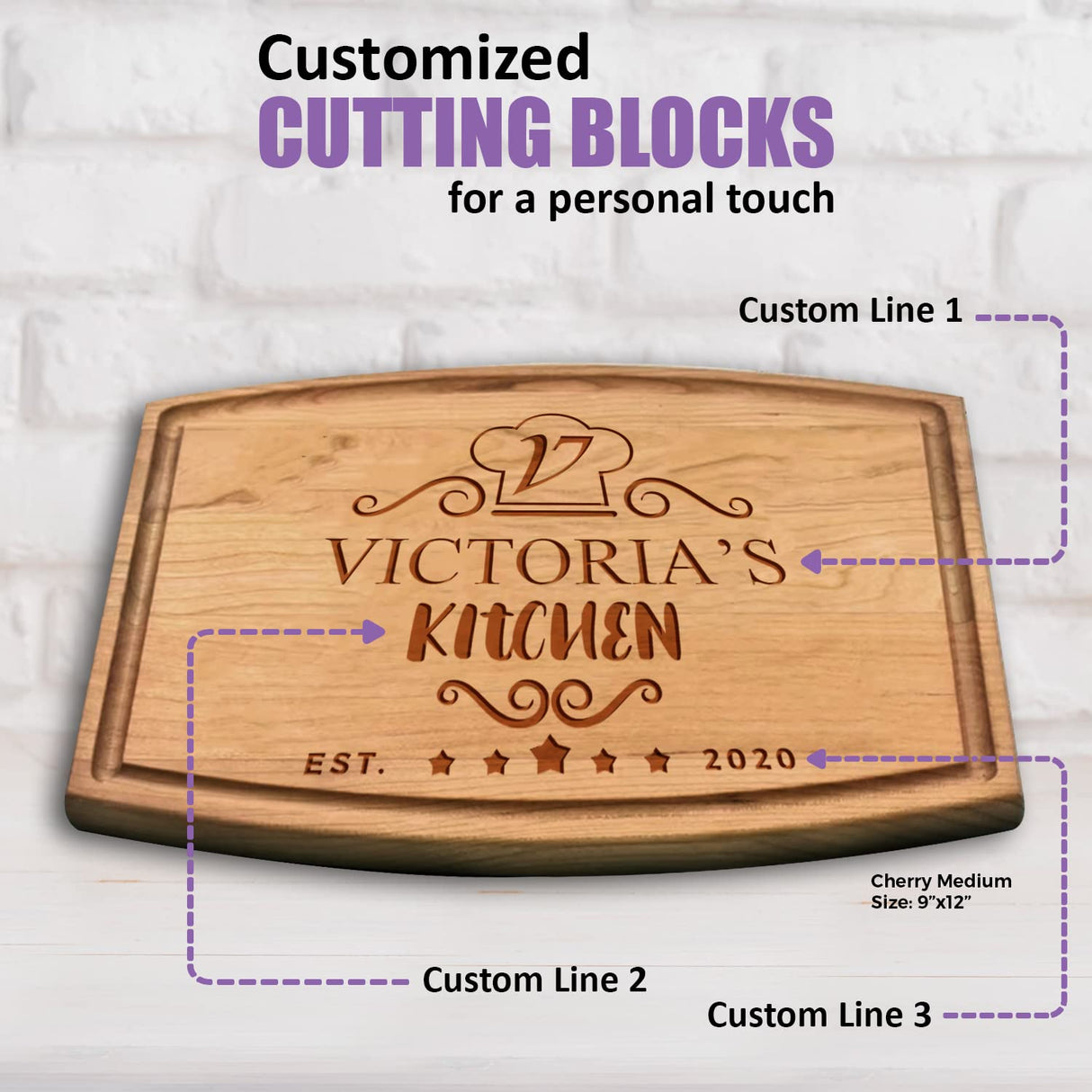 Tayfus Personalized Cutting Boards, Custom Engraved Wooden Kitchen Board, Solid Wood Handmade Cutting Board - Customizable Name And Date - Gift for Tayfus