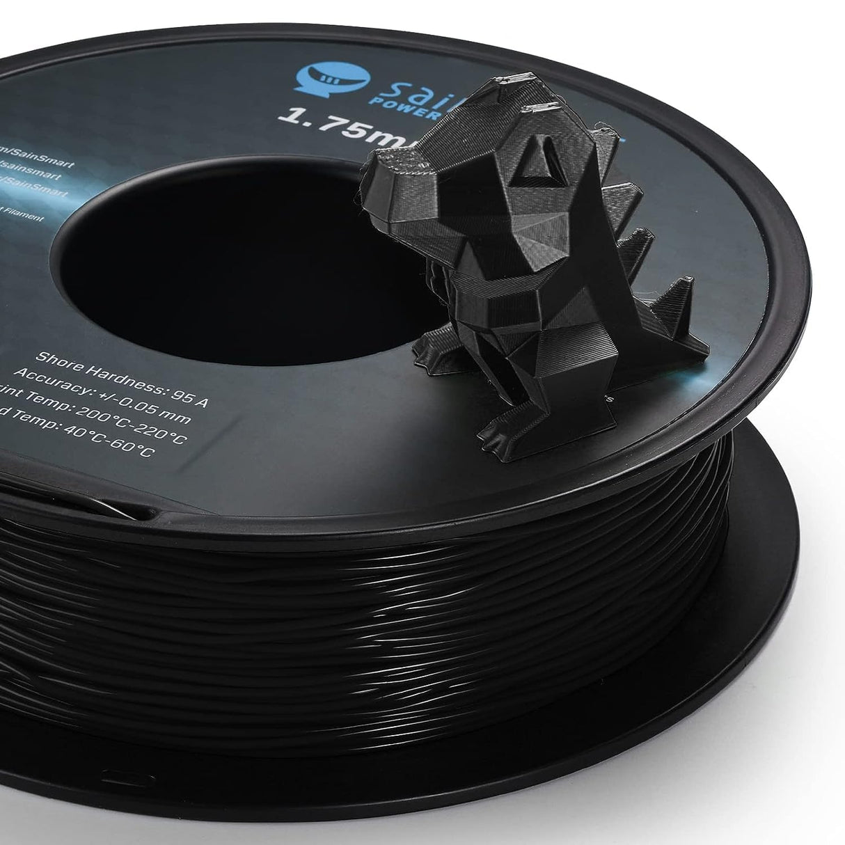 SainSmart TPU Filament 1.75, Blck Flexible TPU 3D Printing Filament, 1.75 mm, 0.8 kg, Dimensional Accuracy +/- 0.05 mm SainSmart