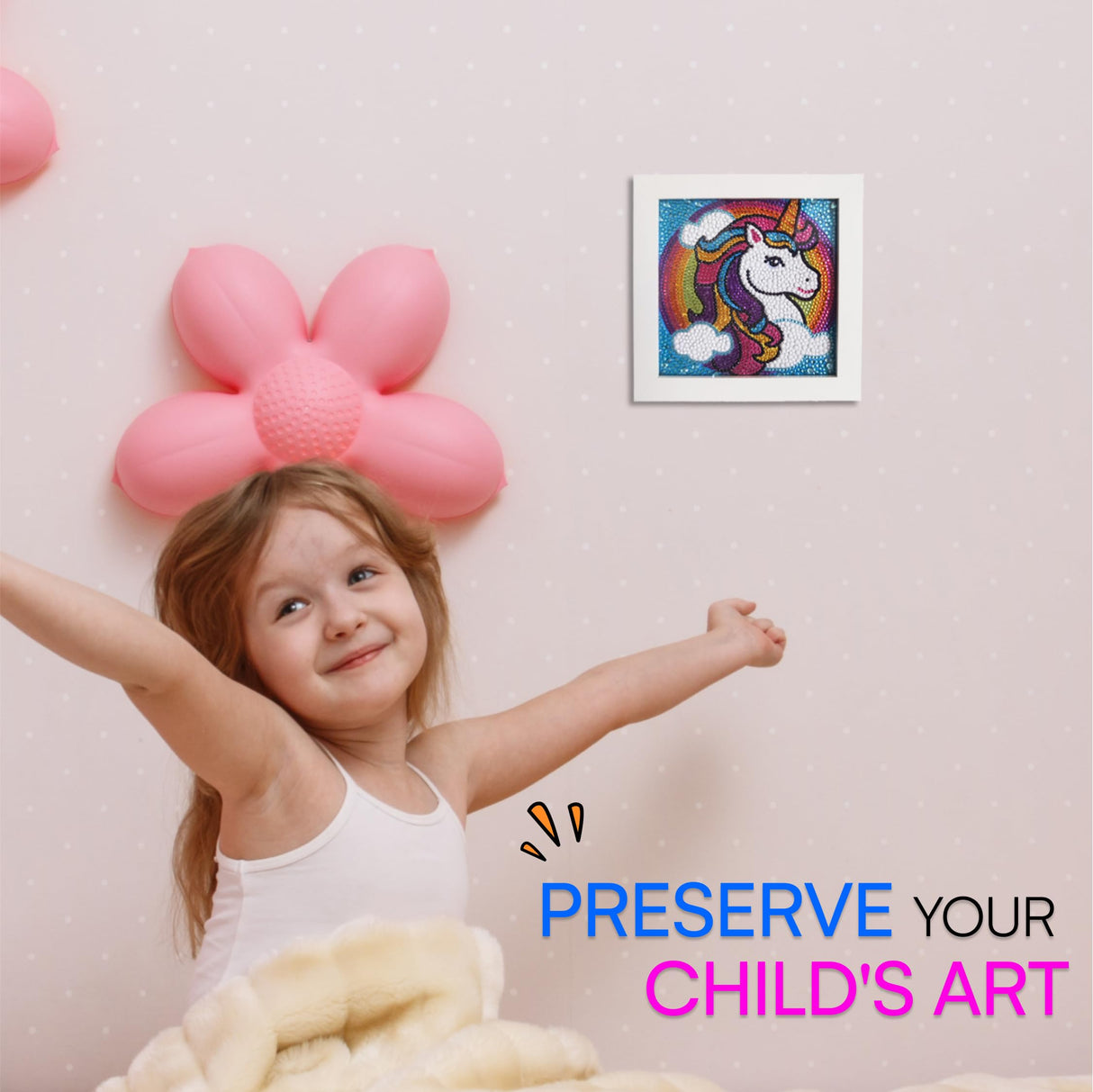 Neliblu Diamond Art for Kids - Enchanting Unicorn Theme - Includes Canvas, Frame, Diamonds, Glue, Tray, and Pen - DIY Arts and Craft Materials - Ideal Gift for Young Artists - 6"x6" Neliblu