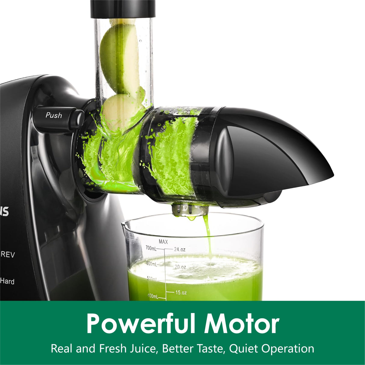 Slow Masticating Juicer,Brecious Cold Press Juicer with 2 Speed Modes & Quiet Motor,Juicer Machines Vegetable and Fruit with Reverse Function,Celery Juicer,BPA-Free,Easy to Clean (Black) BRECIOUS