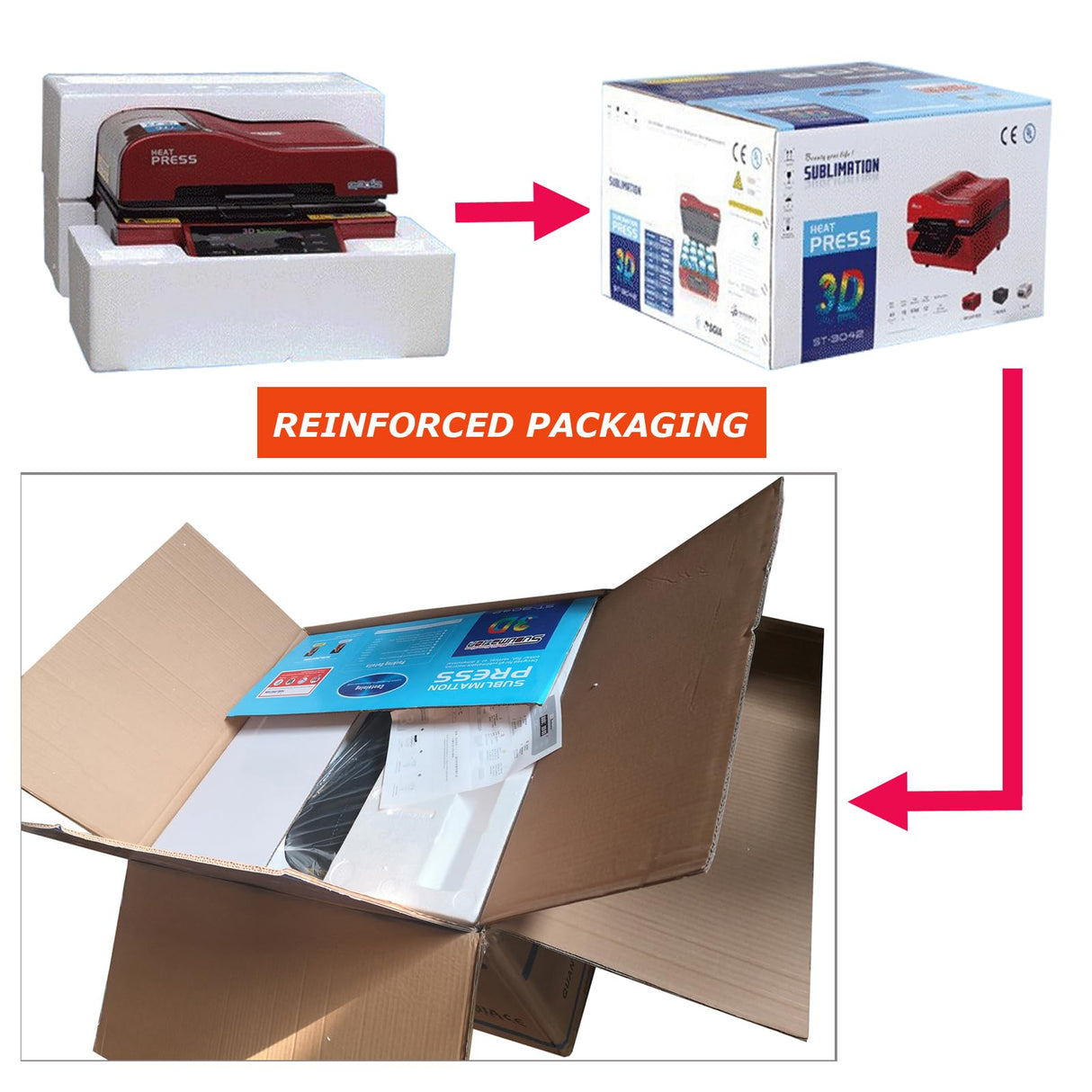 INTSUPERMAI 3D Vacuum Sublimation Heat Press Machine Muti-fuction Sublimation Machine Kit with 9 Pieces Rubber Clamp 2 Heat Resistant Tape for Mugs Transfering Printing 2800W INTSUPERMAI