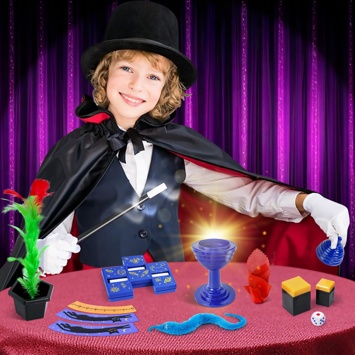 PATIFEED Magic Kit, Magic Tricks for Kids Age 6-8, 40 Magic Tricks with Instructions for Girls Boys Beginners to Perform, Gift for Boys Girls Kids PATIFEED