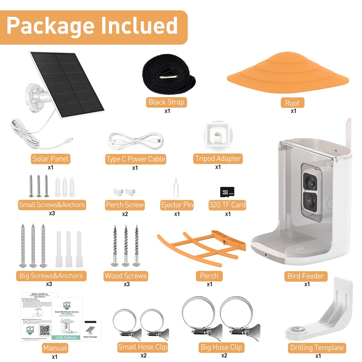 SOLIOM BF09 Bird Feeder with Camera Wireless Outdoor,Smart Bird Feeder Camera with AI Identify Bird Species,Backyard Bird Watching Gift for SOLIOM