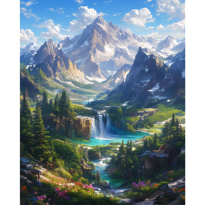 Landscape Paint by Numbers Kit for Adults Beginner Mountain Oil Painting Kit Adult Paint by Number Kits on Canvas DIY Painting for Beginners Art by Numbers Nature for Gifts Home Wall Decor 16x20 Inch