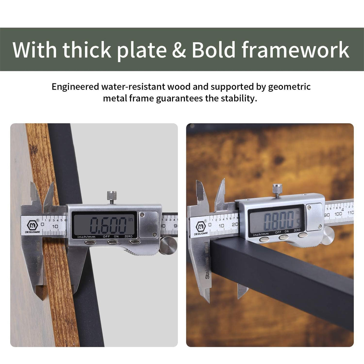 Computer Desk,47.2 inches Home Office Desk Writing Study Table Modern Simple Style PC Desk with Metal Frame,Brown BestOffice