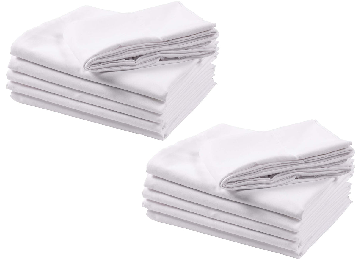 KAF Home Brushed Microfiber Pillow Cases Bulk Pack, Control Allergies and Ensure Sound Sleep, Set of 12, White KAF Home