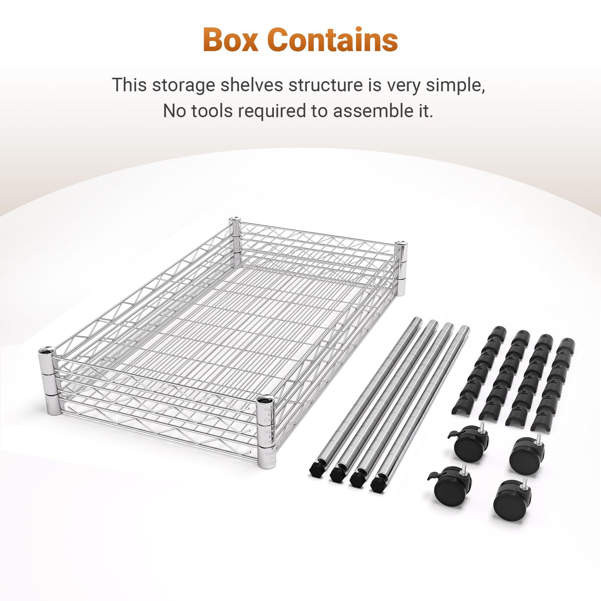 YSSOA 3-Tier Heavy Duty Storage Shelves 750Lb Capacity, 24.02" D x 13.78" W x 21.97" H Shelving Unit for Pantry, Garage, Laundry and Kitchen, Chrome YSSOA