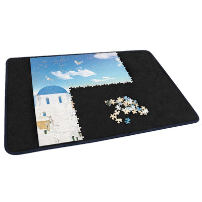 Becko US Jigsaw Puzzle Board Portable Puzzle Mat for Puzzles Storage Saver, Non-Slip Surface, Up to 1000 Pieces (Black)