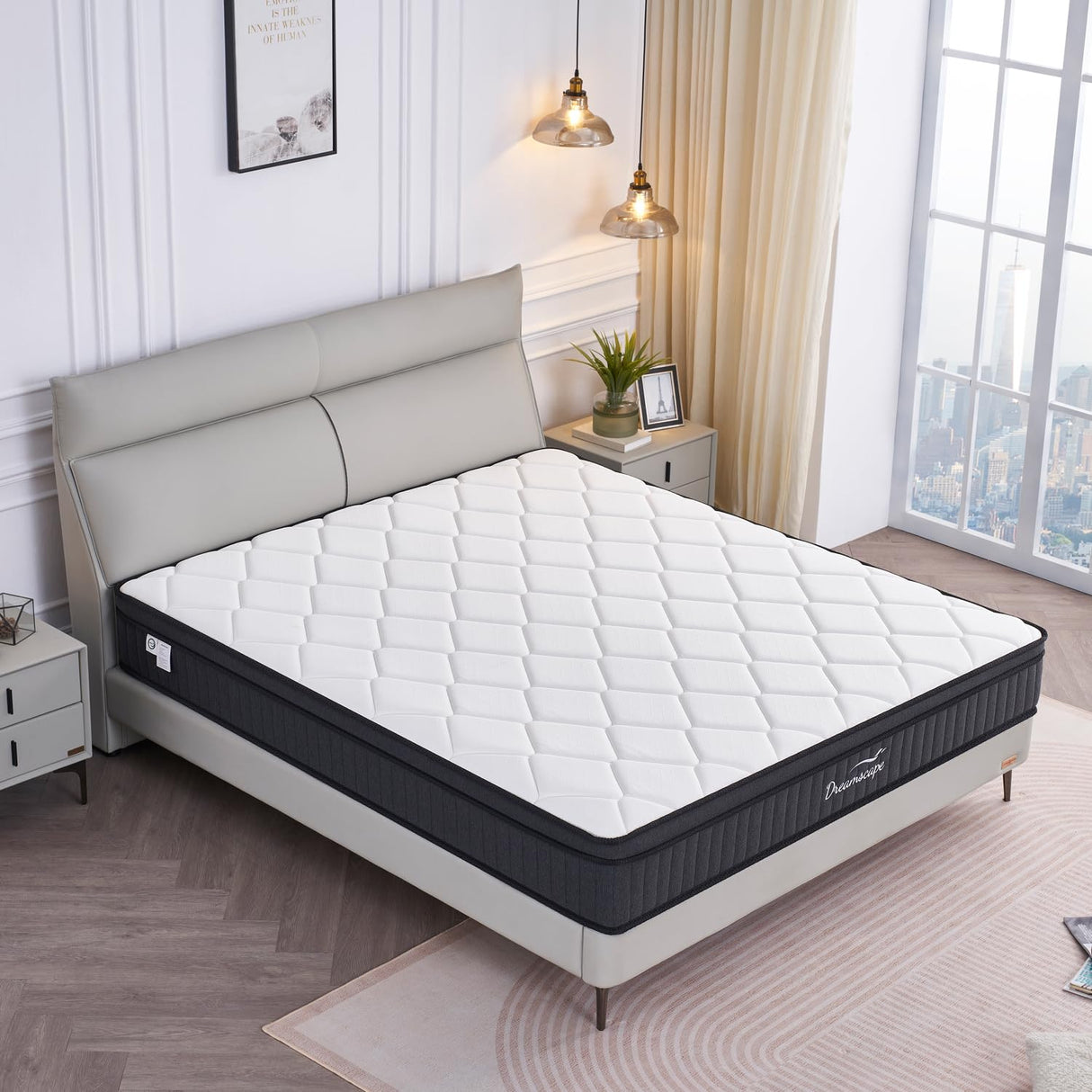Dreamscape Queen Mattress, 12 Inch Queen Size Mattresses in a Box, Memory Foam Hybrid Mattress with Individual Pocket Spring for Motion Isolation, Pressure Relief, Medium Firm Feel, CertiPUR-US Dreamscape