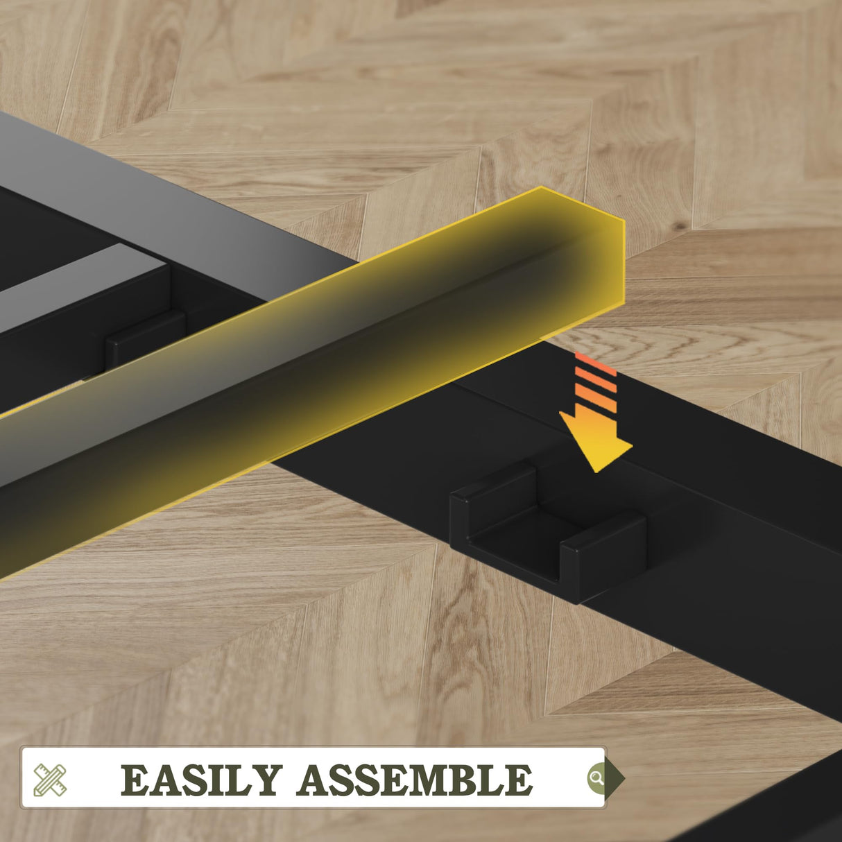 Lifezone Twin Bed Frame with Headboard and Footboard, Metal Twin Bed Frame with Under-Bed Storage, All-Metal Support System, No Box Spring Needed, Easily Assemble, Vintage Brown Lifezone