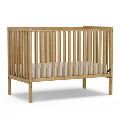 Saylike Baby Crib 5-in-1 Convertible, Wood Full Size Toddler Bed for Small Baby, Made of Sustainable Natural Pinewood Cribs, Non-Toxic Finish, Simplistic Nursery Furniture (Natural)