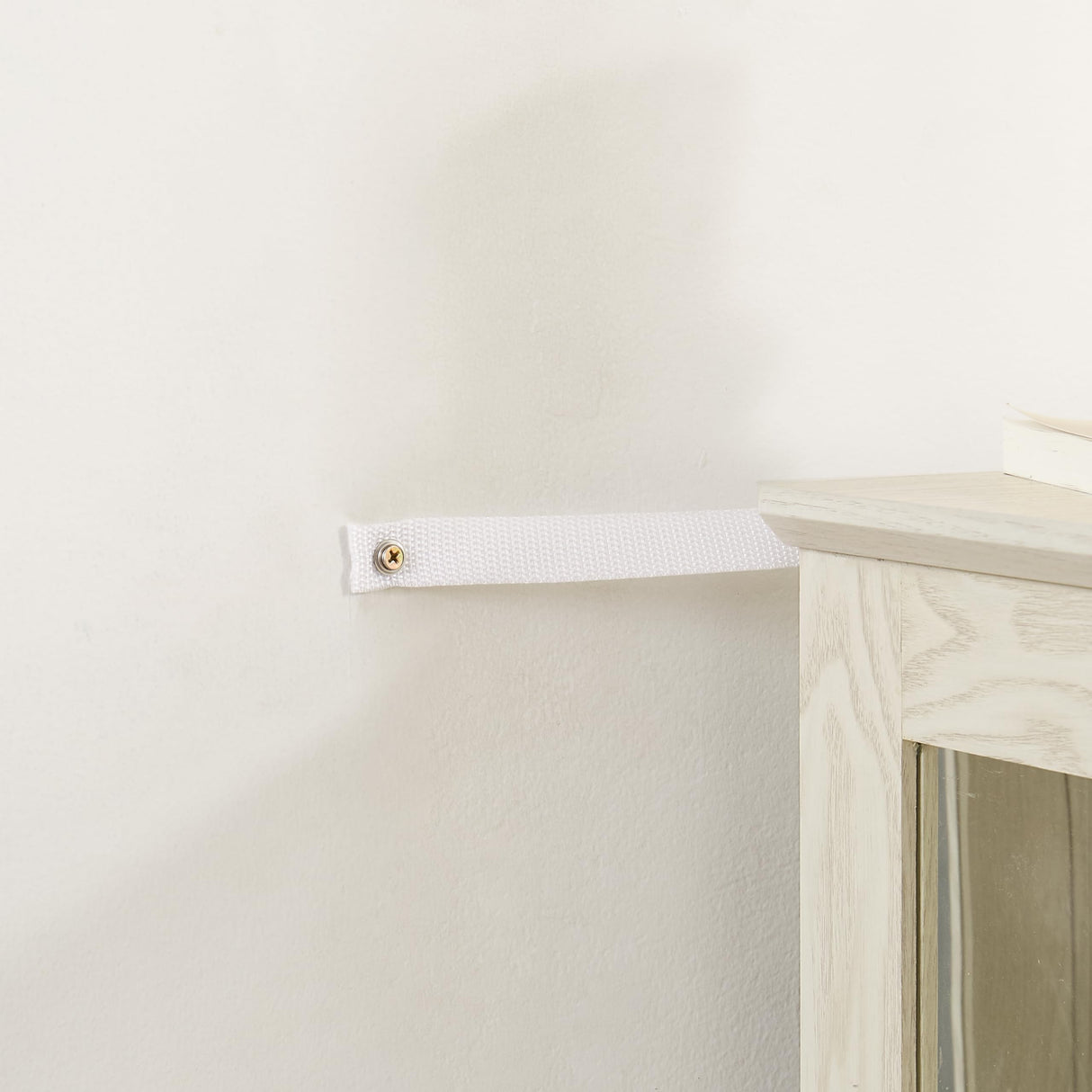 TRJQBCC 3-Tier Lighted Curio Display Cabinet, 47" H Glass Accent Storage Cabinet with Adjustable Glass Shelves & 1 Drawer, Wooden Wine Display Case with Mirrored Back Panel for Living Room (White) TRJQBCC