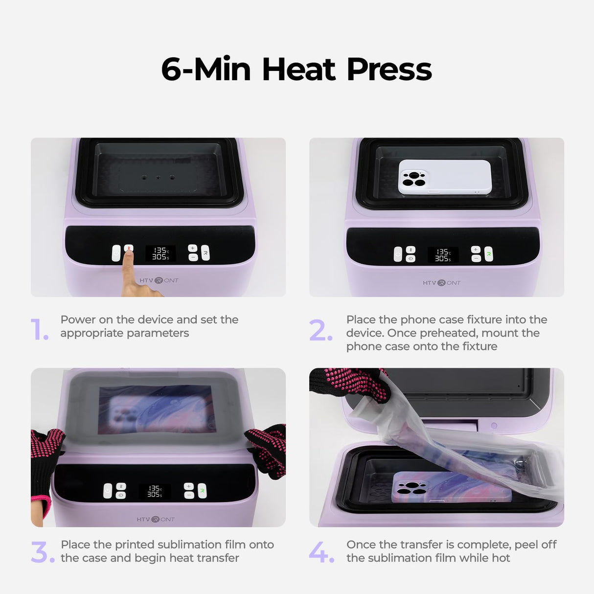 HTVRONT Phone Case Heat Press Machine - Phone Case Auto Heat Press with 3D Vacuum Heat, Precise Temperature Sublimation Phone Case Press Machine for Badges, Coasters, etc. (Compatible with iPhone) HTVRONT