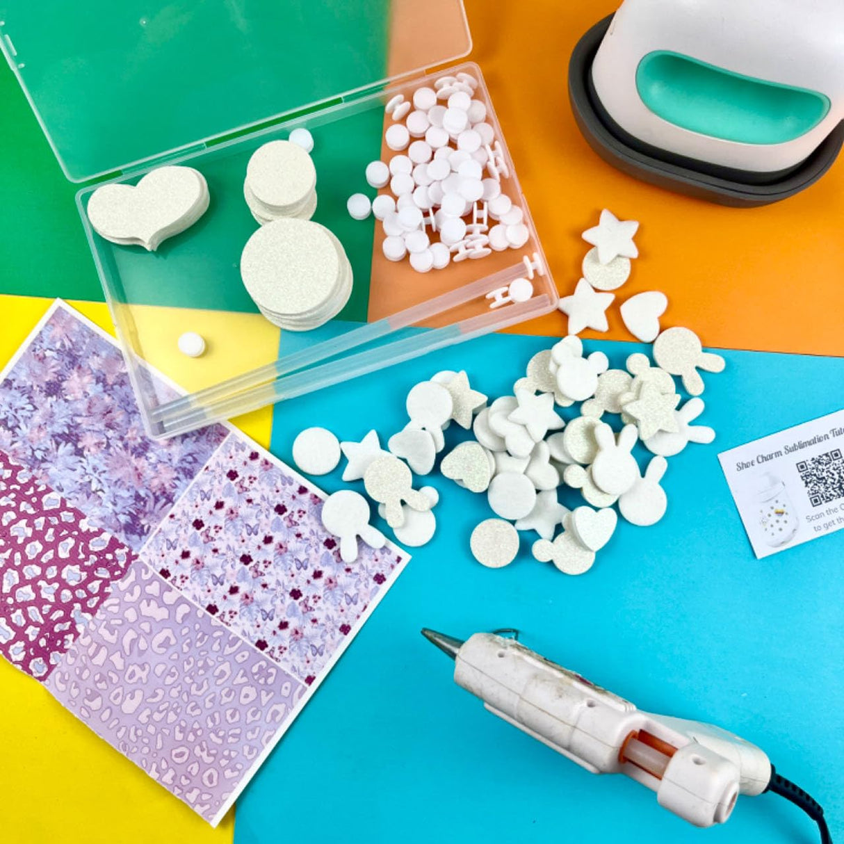 Sublimation Shoes Charm Blanks, 60 Sets Shiny White Glitter Heat Transfer Supplies, Shoe Decorations for DIY Custom Clog Pins Kit, Gifts for Women, Girls, Boys, Men, Toddlers AOUXSEEM