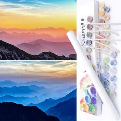 BAISITE Paint by Numbers Kit for Adults Beginners,12" Wx16 L 2 Pack Canvas for Painting Kits for Adults in Colorful Box-PBN205-206