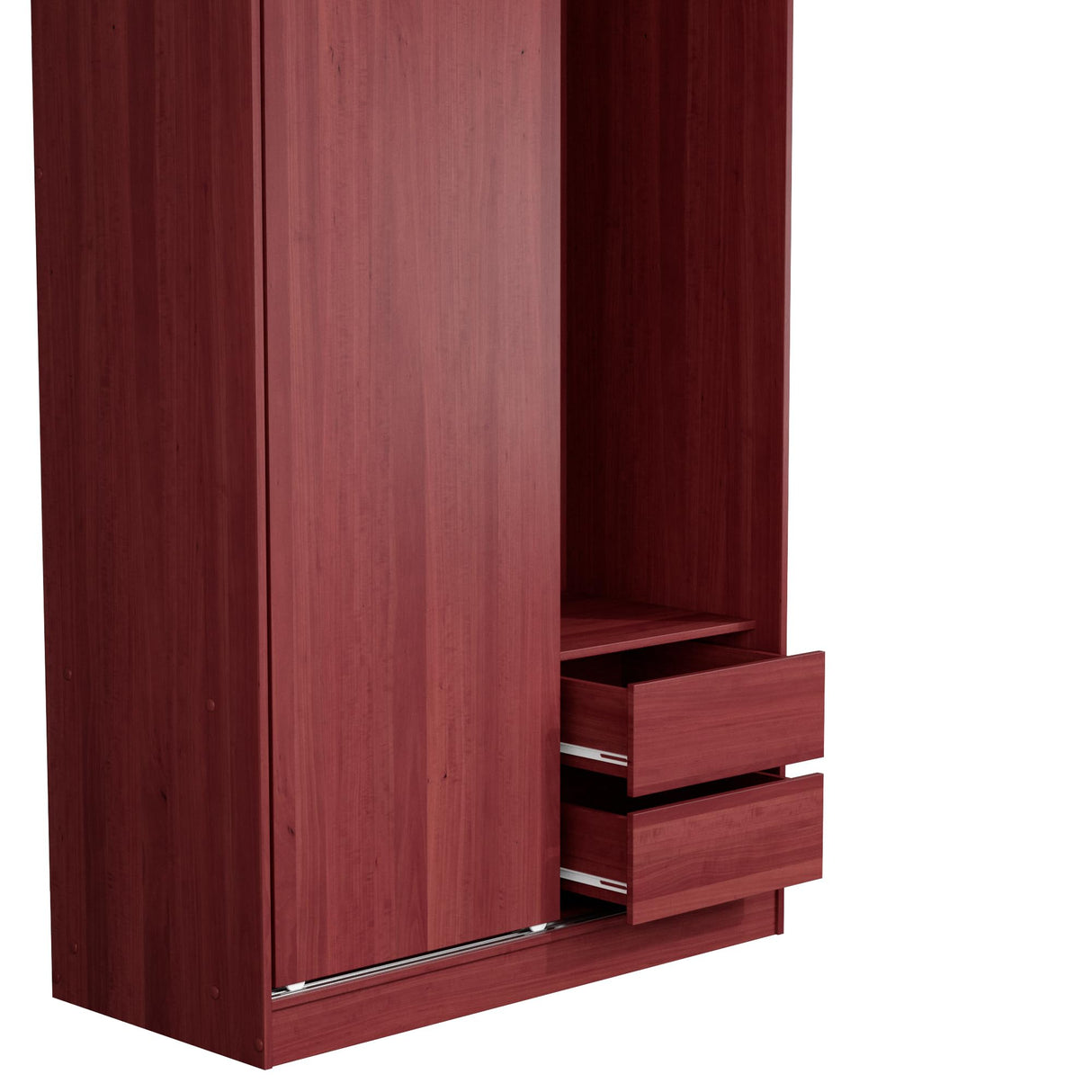 Woodpeckers Furniture And Mattress Modern Wood Double Sliding Door Wardrobe (Mahogany) Woodpeckers Furniture And Mattress